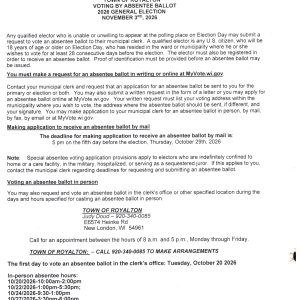 In Person Absentee Voting
